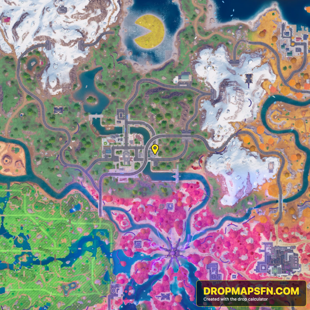 The Battlewoods 1 Fortnite Chapter 7 Season 4 landing spot map